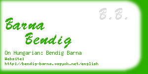 barna bendig business card